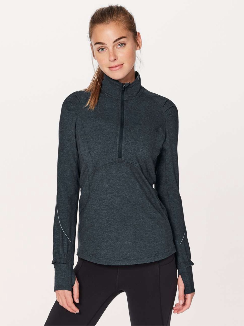 Lululemon Extra Mile 1/2 Zip Pullover
Heathered Nocturnal Teal / Black